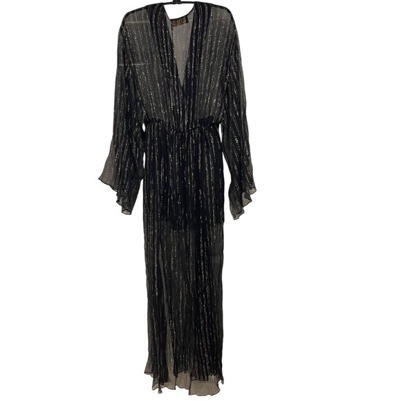 Dundas Silk Lurex Stripe Dress Women's Size XXS/XS (Italy 38) Flowing Kaftan NEW - Picture 6 of 16